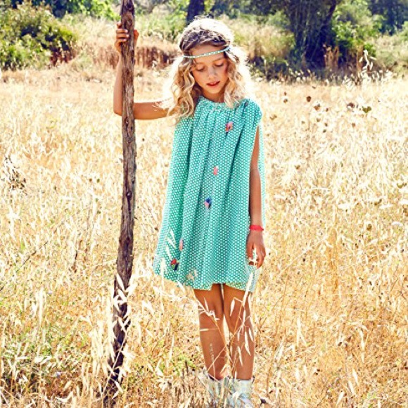 Mim-Pi Butterfly Green Dress Sz 122 (7Y)  EUC - Picture 8 of 8